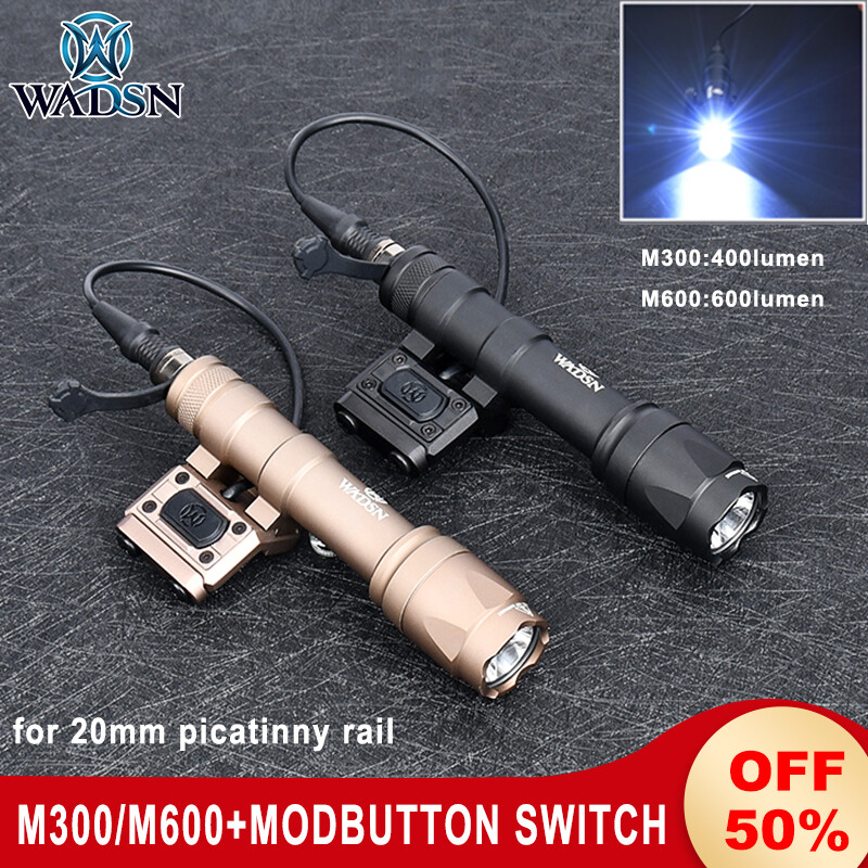M600C Tactical Flashlight M300A WeaponLight Modbutton Offset Switch Fit 20mmRail