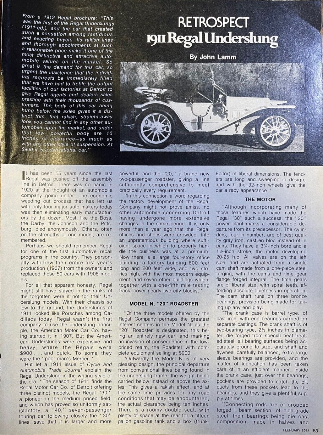 1911 Regal Underslung