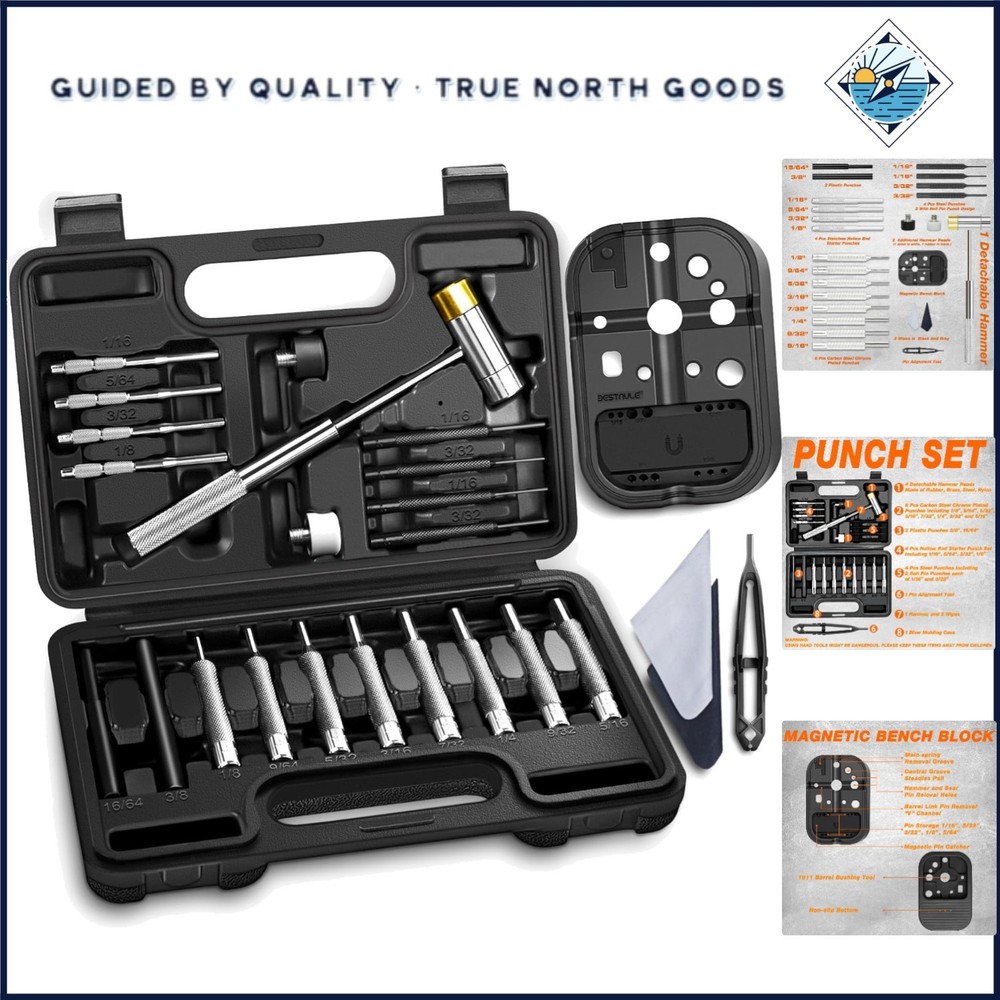 High Quality Punch Tool Set with Bench Block and Storage for Mechanical Work