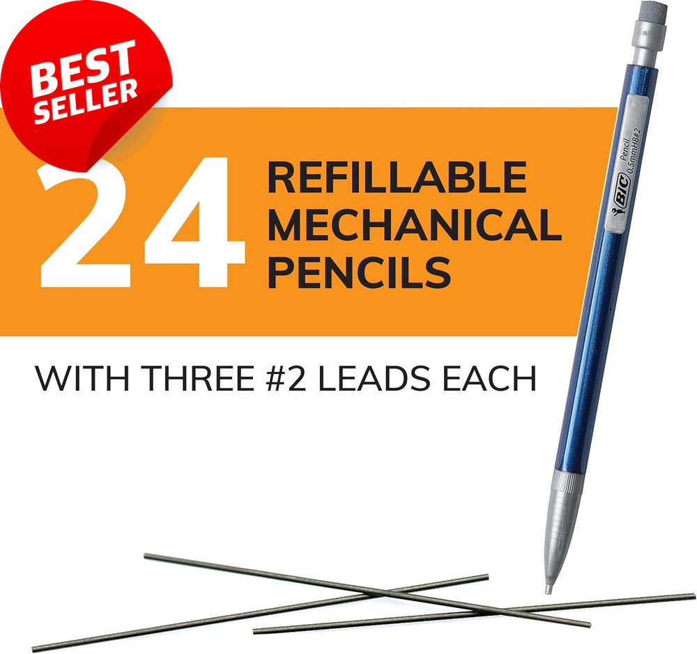 0.5mm Mechanical Pencils 24 Pack Xtra Precision Drafting w Erasers