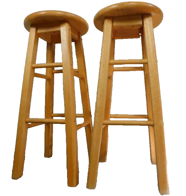 Pair SOLID WOOD 29.75" Tall Kitchen Bar Kitchen Counter Stools