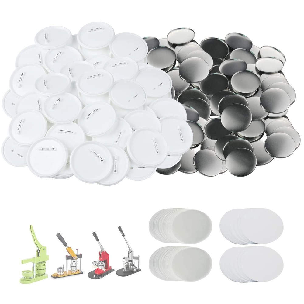 100 Sets 75mm/3 inch Button Supplies Button Parts for Button Maker Machine 75...