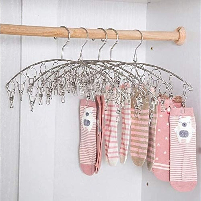Space Saving Laundry Drying Rack W/ Clips Windproof Indoor Outdoor Use 40 Clips