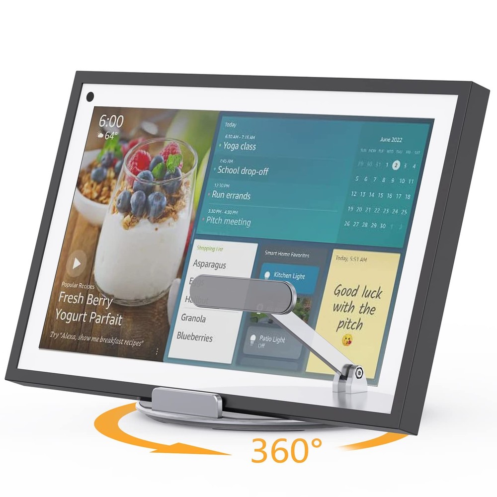 Stand Compatible with Echo Show 15/21, Adjustable Foldable with 360 Degree Ro...
