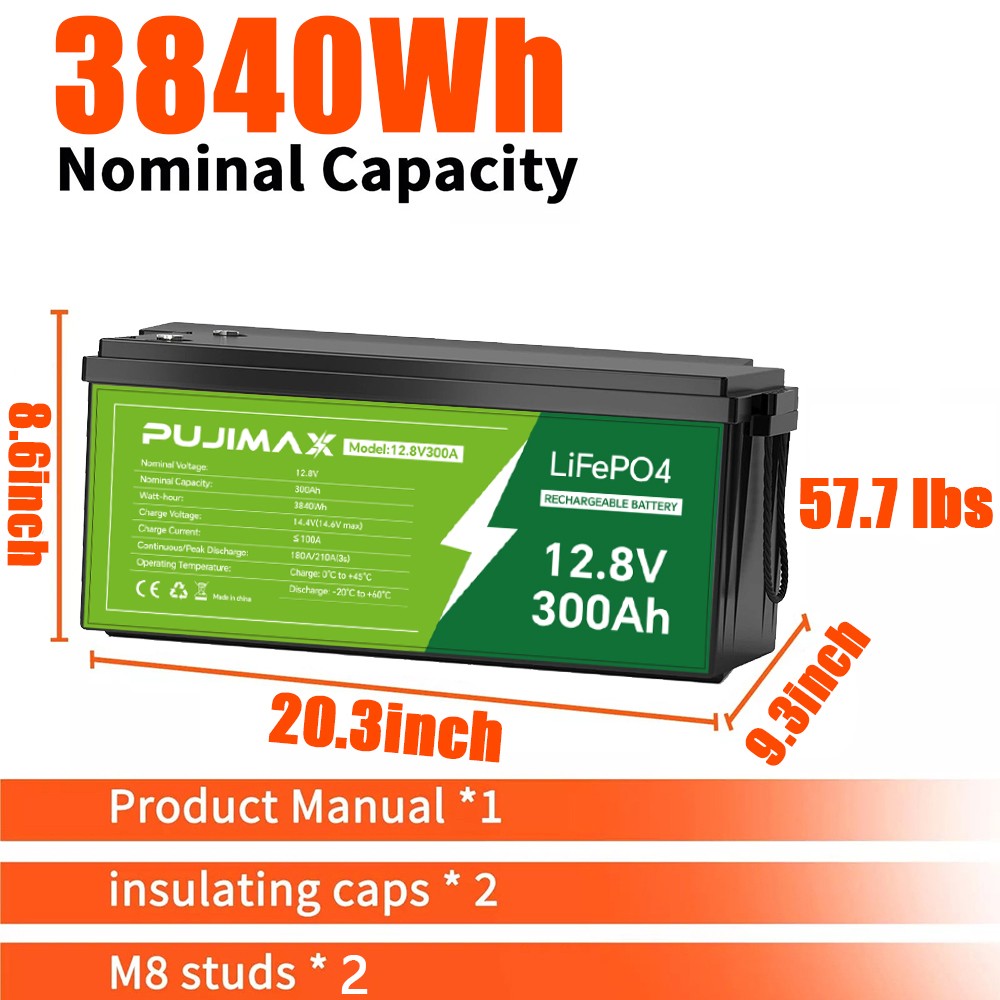 300AH 12V LiFePO4 Lithium Battery 15000 Deep Cycle BMS for Solar RV Off-grid NEW