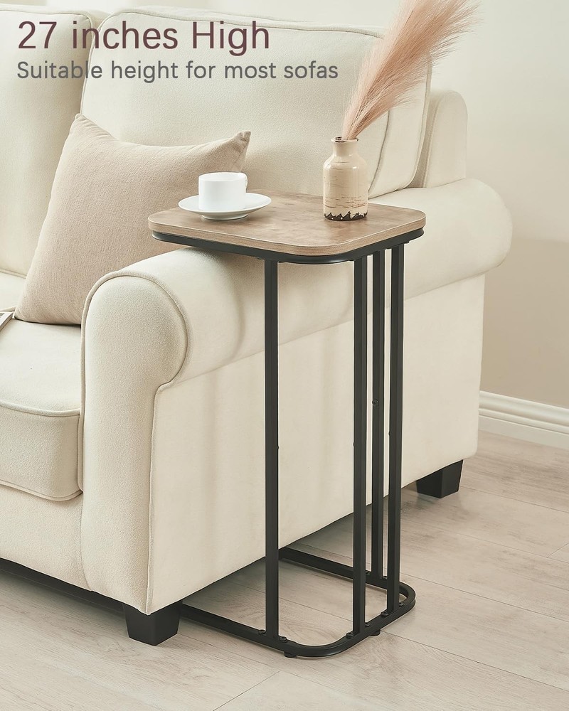 C Shaped End Table 27 Inches High Small Side Table Sofa & Bed Couch Table That