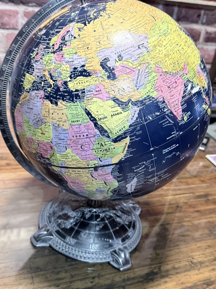 Replogle Globemaster 12” Diameter World Globe with Metal Base 16”H