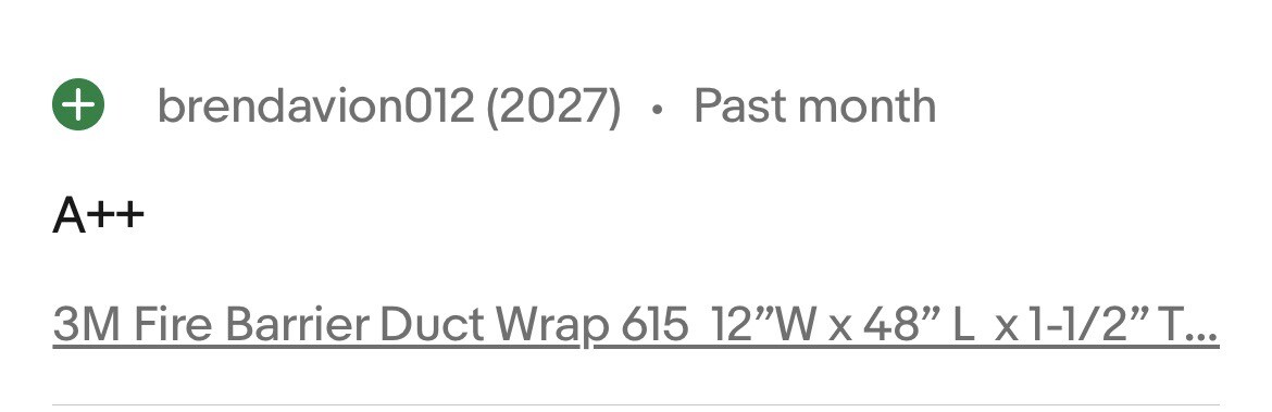 3M Fire Barrier Duct Wrap 615 12”W x 48” L x 1-1/2” Thickness (New) open box