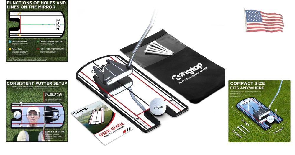 Durable Acrylic Golf Putting Mirror - Master Your Alignment Anywhere, Anytime