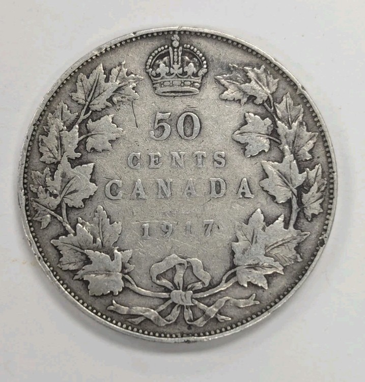 1917 Canada Silver Half Dollar T352