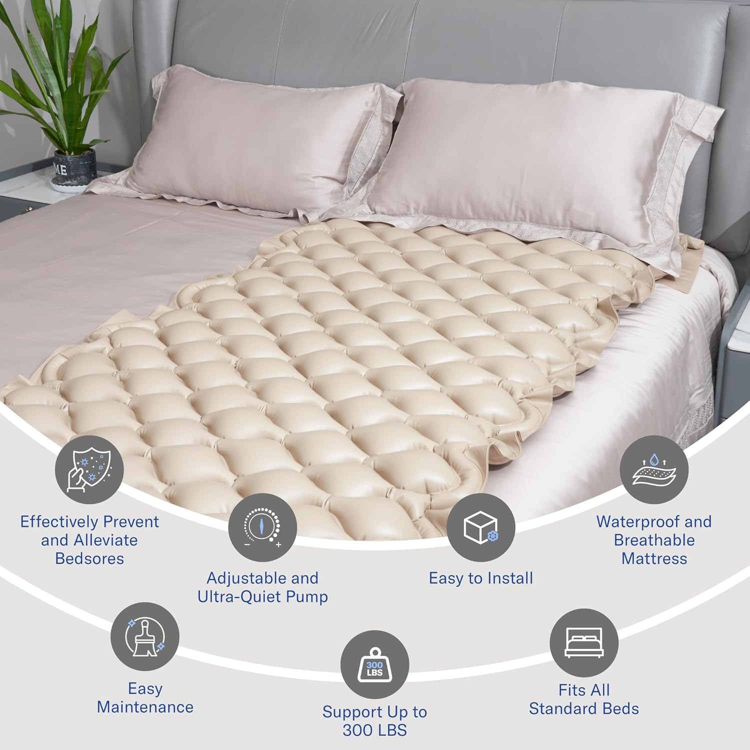 Alcedo Alternating Air Pressure Mattress Pad for Bed Sore and Ulcer Prevention