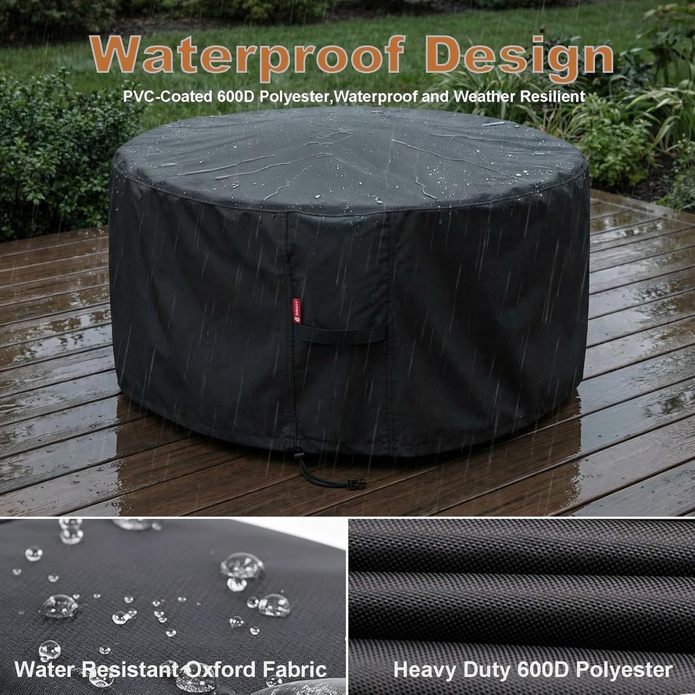 Adjustable Fire Pit Cover - Heavy-Duty, Weatherproof for Round Pits 36"