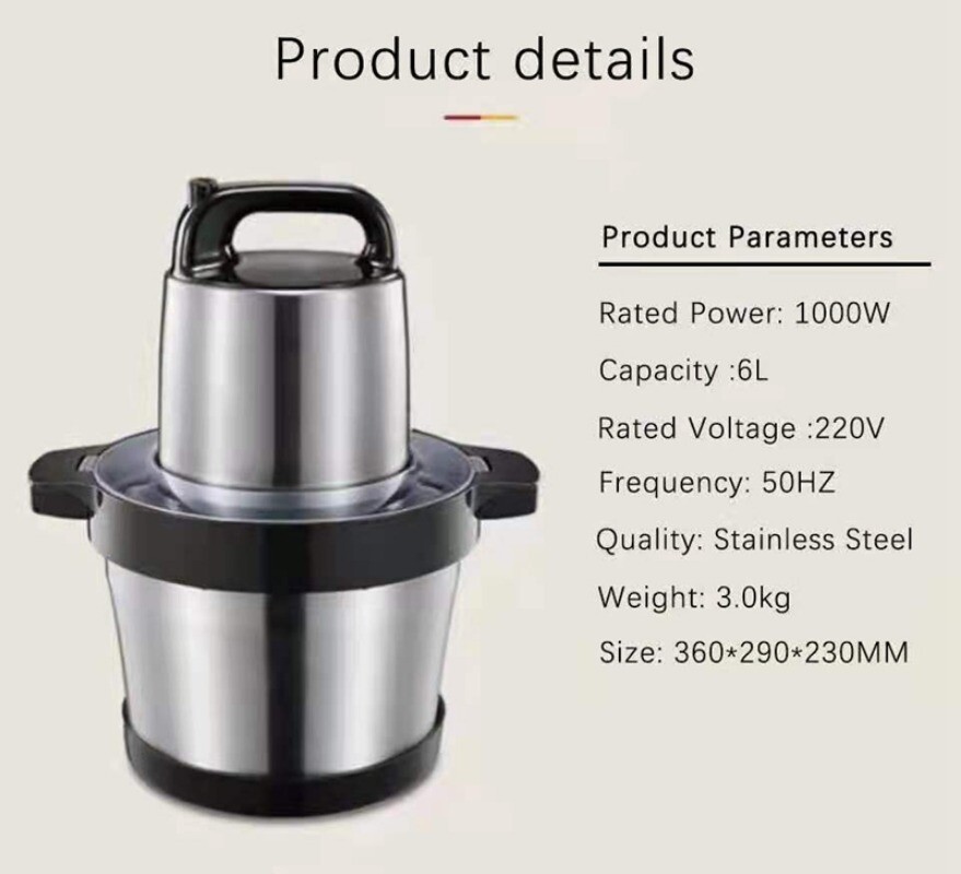 Multi-functional Dual-speed 6L Meat Churner Electric Cooking Machine Tool
