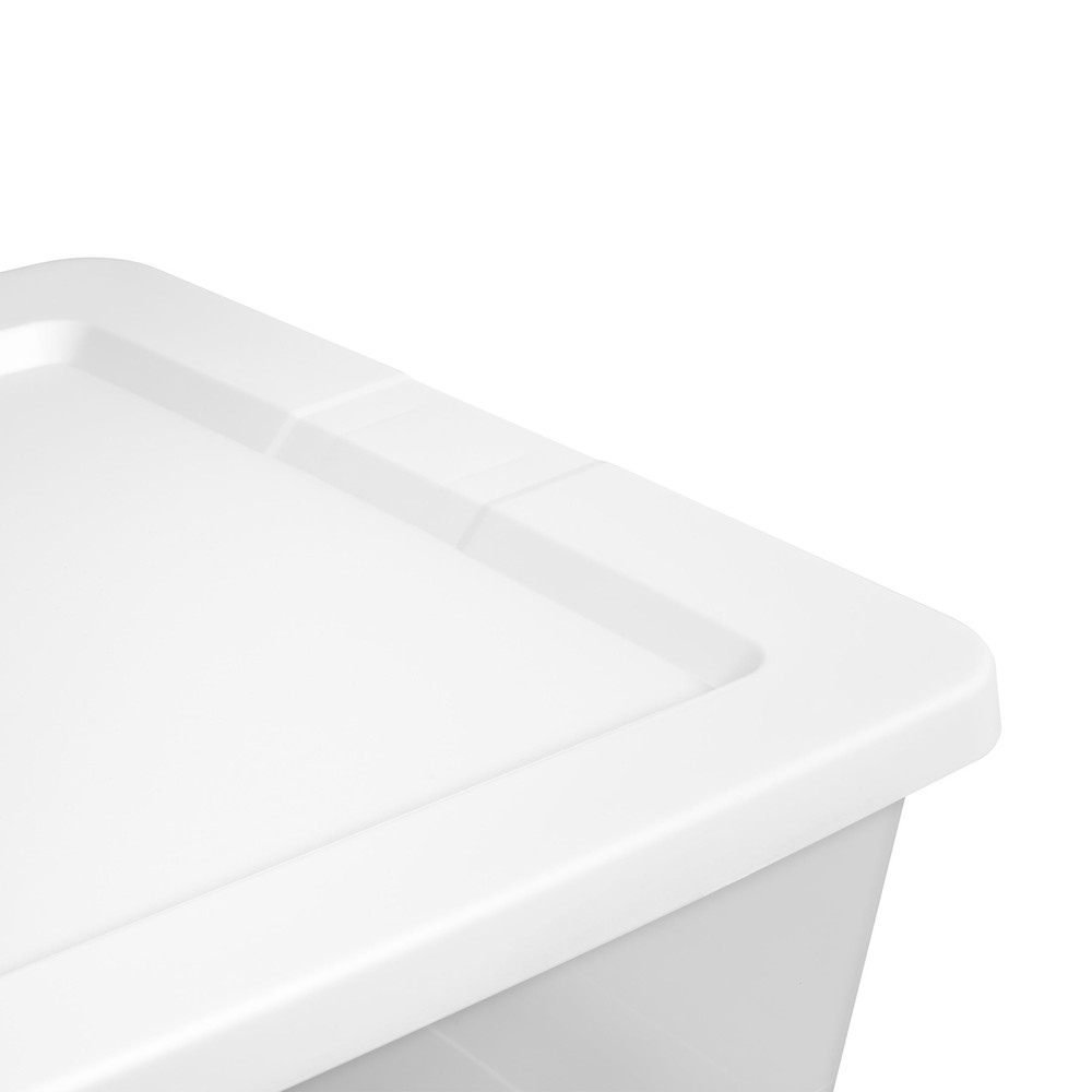 41 Quart Clear Plastic Storage Container with Snap-On Lid, White