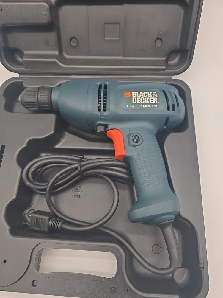 Black & Decker- DR210 -Corded Drill With Bits And Case