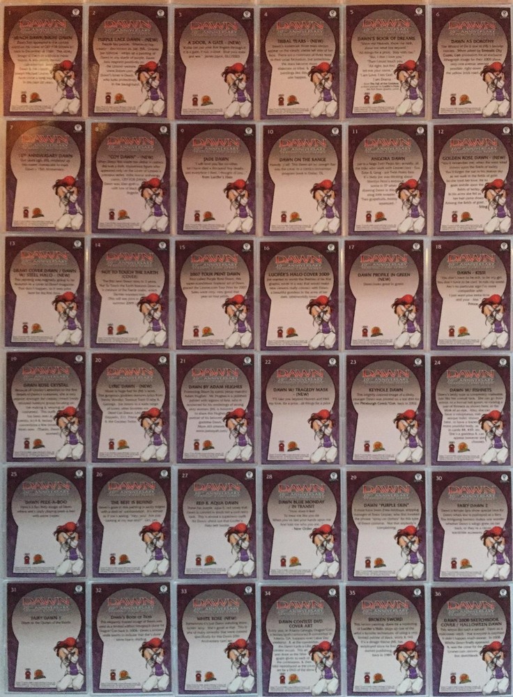 Dawn 20th Anniversary Base Card Set Linsner Dynamic Forces 72 Cards