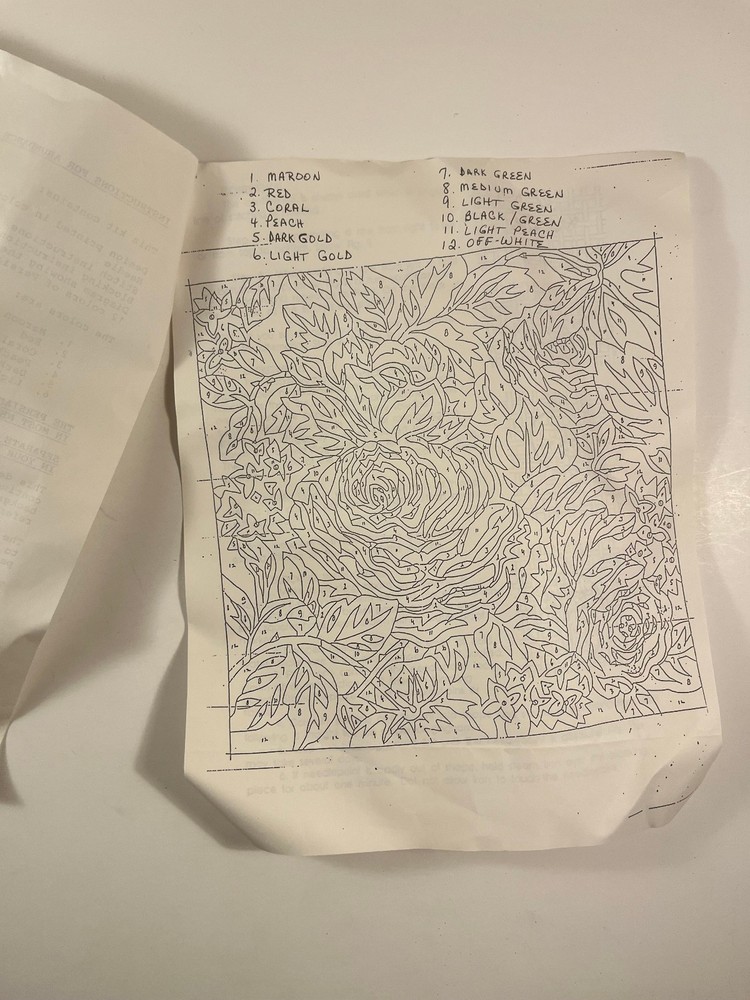 RK Designs Needlepoint Kit #RK4205 "Roses Pillow" - Started