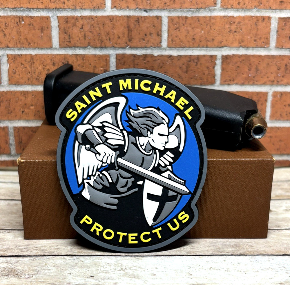 PVC Tactical Morale Patch - Saint Michael Patch - Hook Backed Military Gun Patch