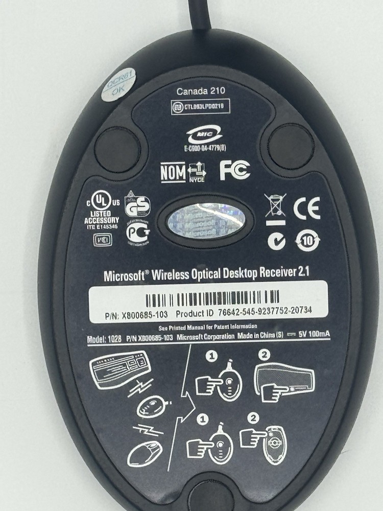 Microsoft Wireless Optical Desktop Receiver 2.1 Model 1028 Replacement