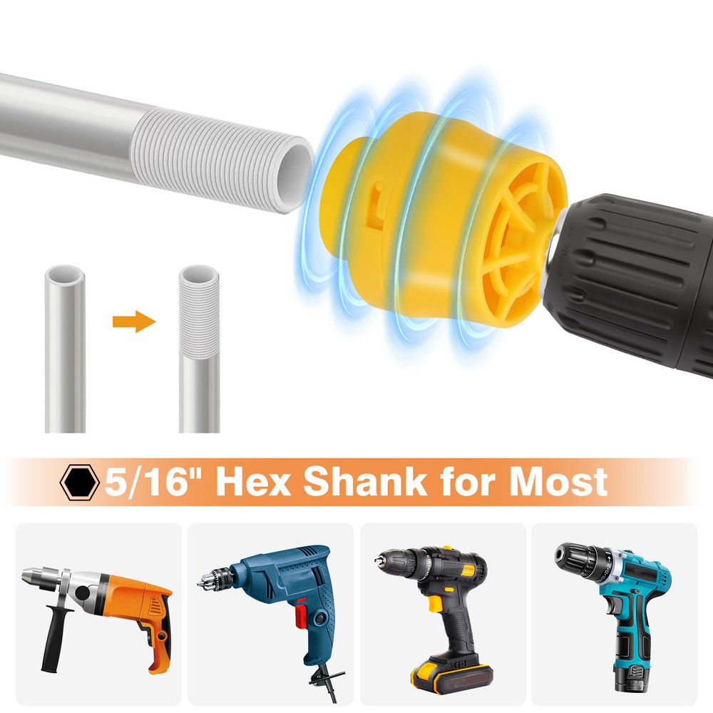 PVC Thread Maker Tool Pipe Threader Plumbing Tool with 3 Dies for Electric Drill