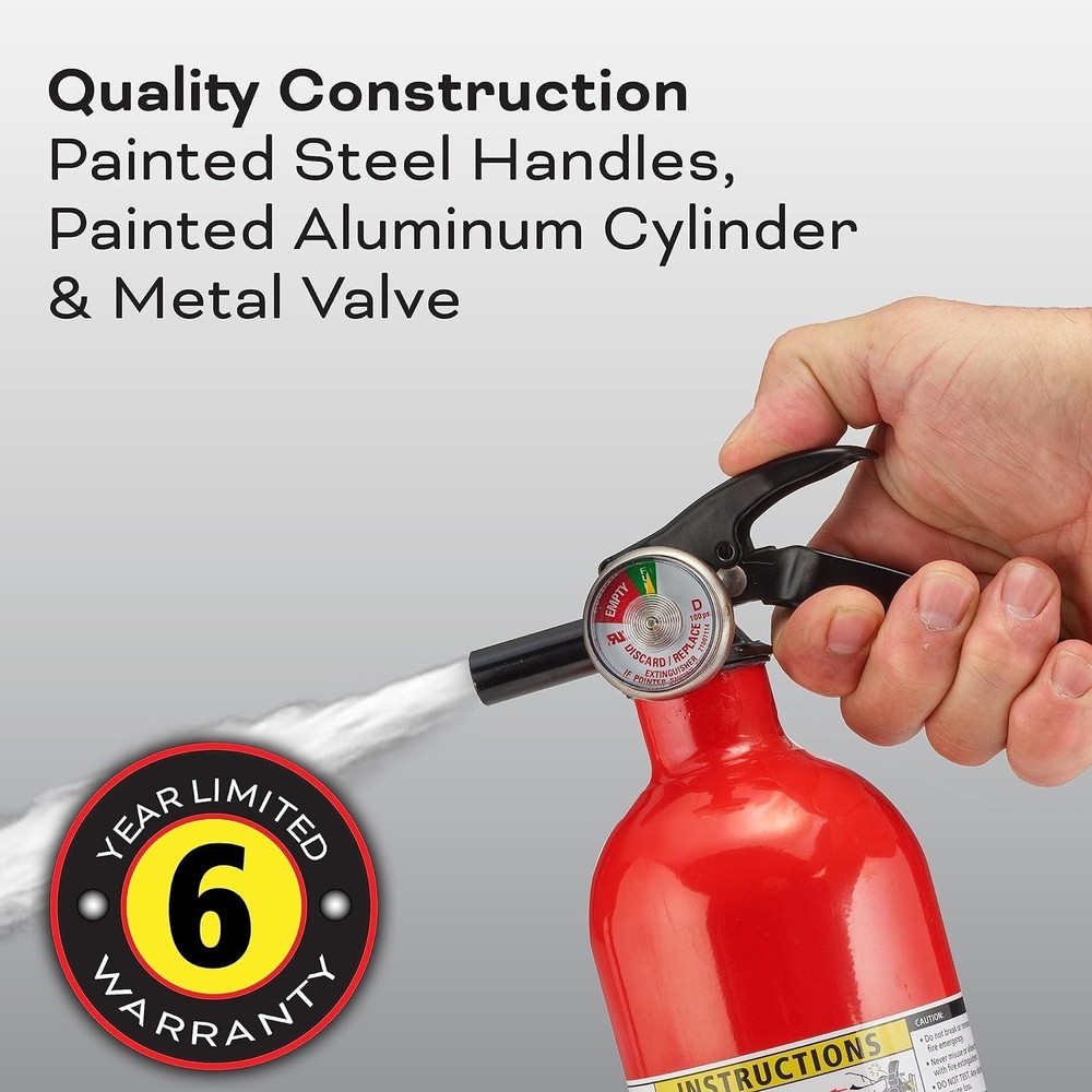 Fire Extinguishers Variety Pack for Kitchens with Wall Mount & Strap Included