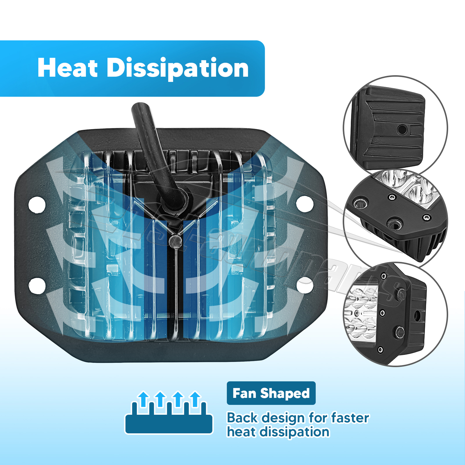 For 1994-2000 Honda FourTrax 300 LED Work Fog Light Pods Spot Beam Headlight 5''