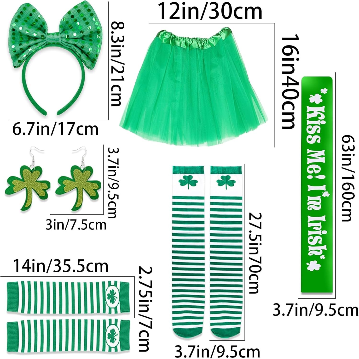 St. Patrick's Day Costume Accessories Set - 6 Piece Green St Patrick’s Day Tut