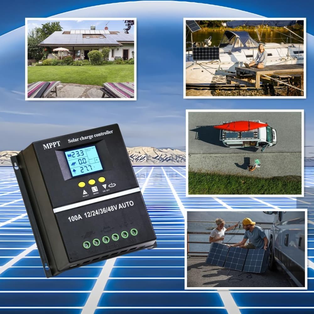 100A MPPT Solar Charge Controller LCD Display Battery Intelligent Regulator