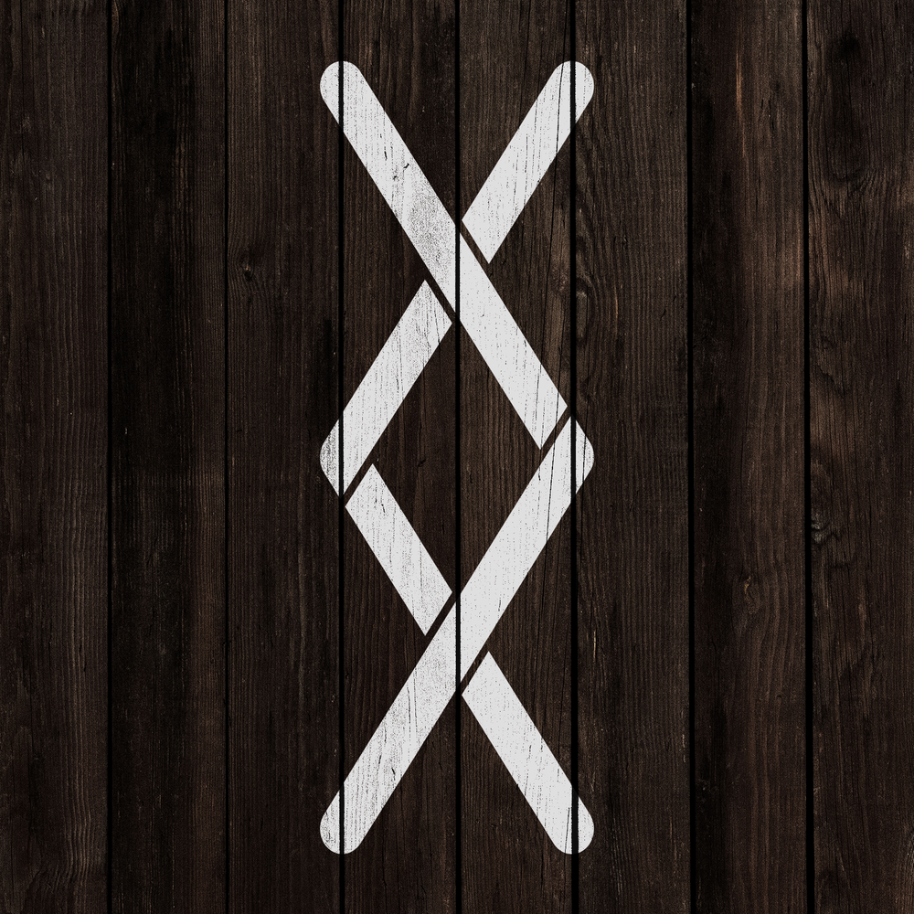 Elder Futhark Ingwuz Rune Stencil