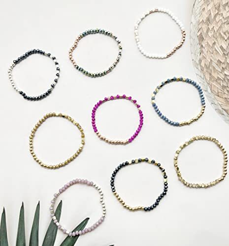 WAINIS 27-28Pcs Delicate Boho Beaded Bracelet Multi Layer Versatile A:27 Pcs