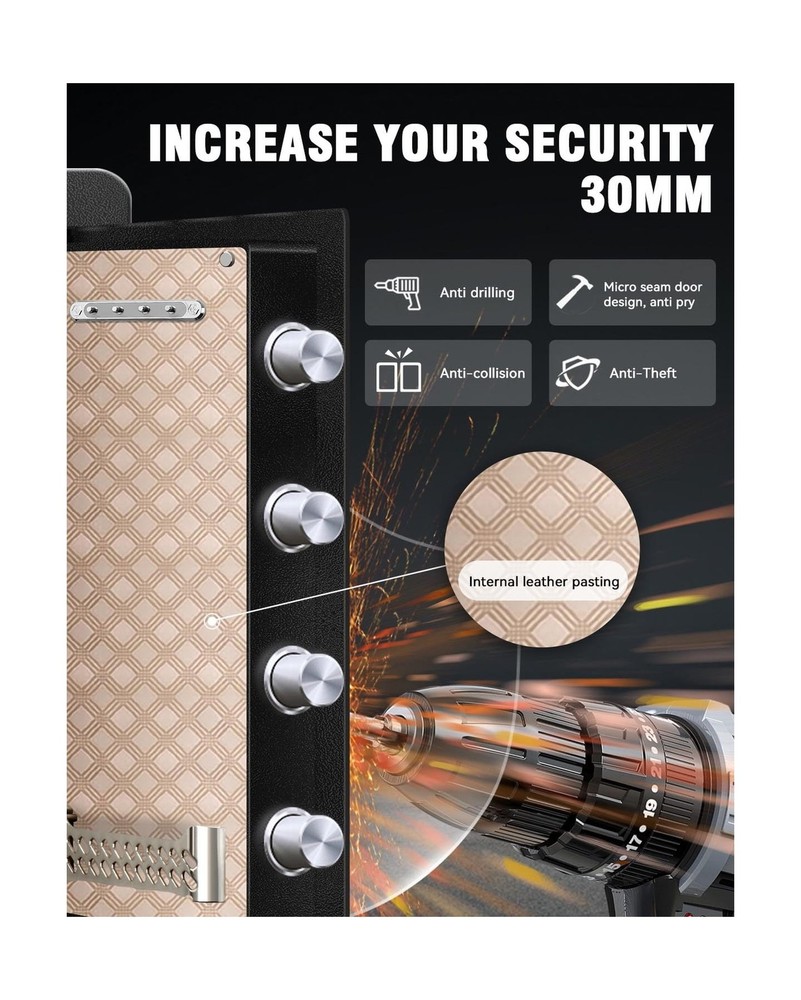 8.5 Cu Ft Super Large Fireproof Waterproof Safe Box for Office Document- HIDD...