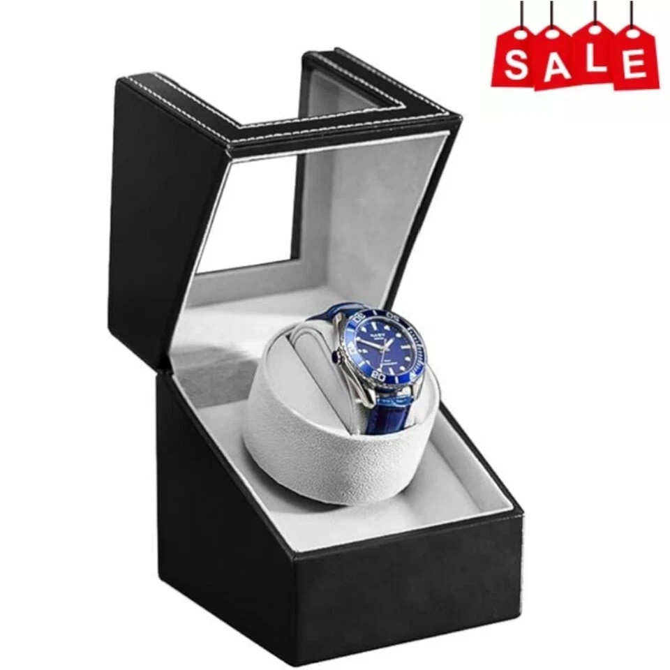 Automatic Rotation Single Watch Winder Box Leather Storage Display Case Gift✨~