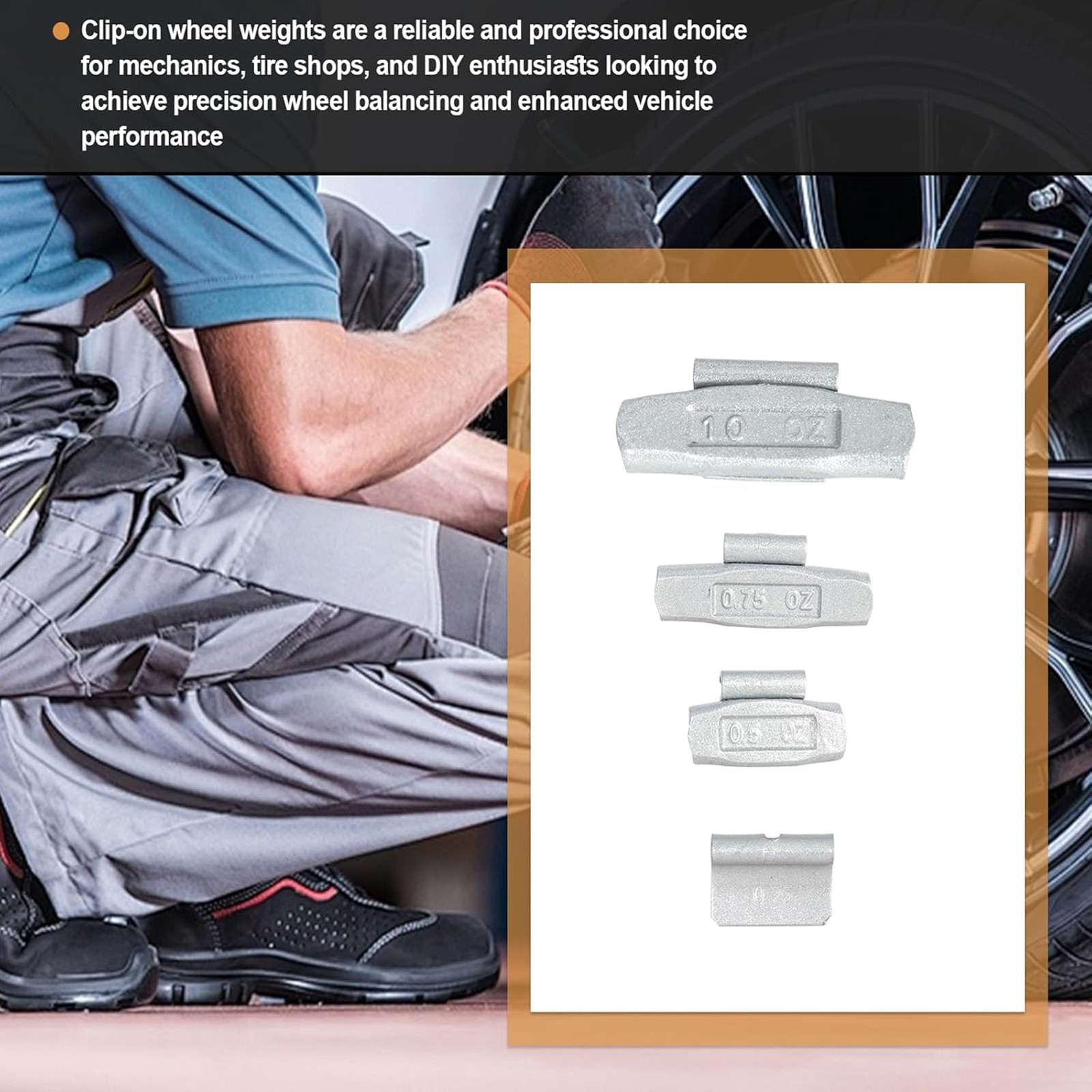 100 Pcs ASSORTMENT CLIP-ON WHEEL WEIGHT BALANCE P STYLE 0.25 0.50 0.75 1.00 oz