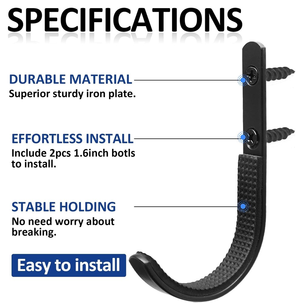 Oleitodh 24 Pack Gun Rack Wall Mount Hooks Bulk, Horizontal Racks Black