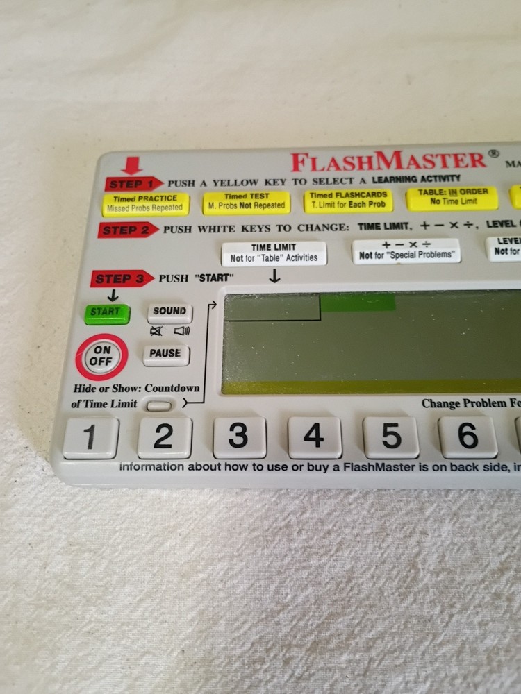 Flash Master Math Tables Electronic Learning Tool Model MT1A Tested Working A6