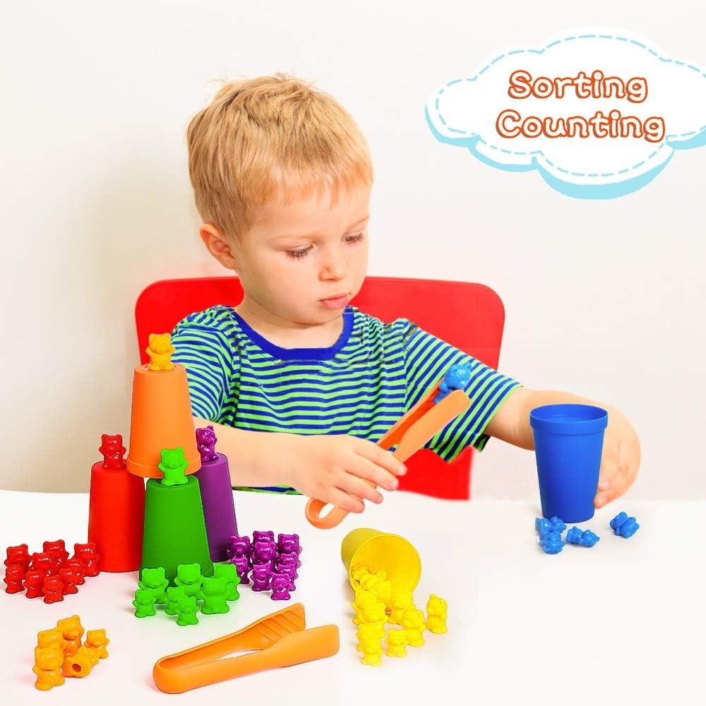 Bmag Counting Bears with Matching Sorting Cups,Number Color Recognition STEM