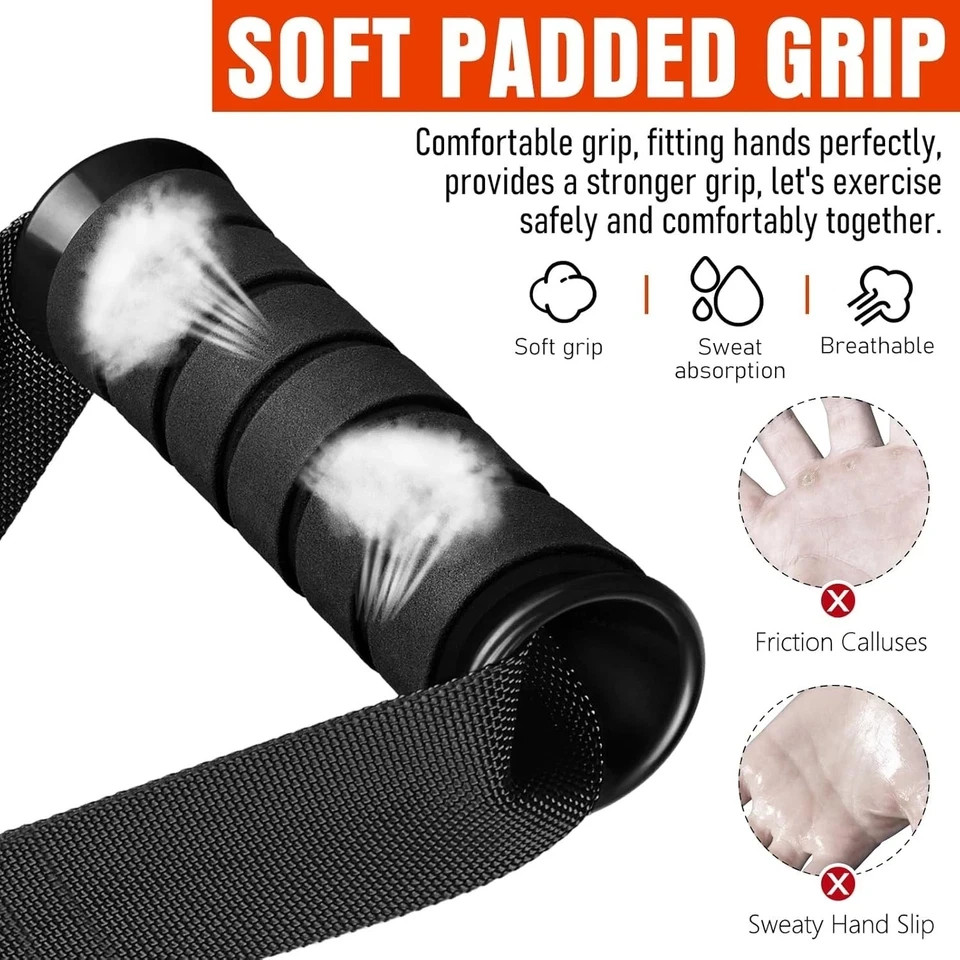 Heavy Duty Exercise Handles, Gym Cable Handles for Cable Machine Attachments, D