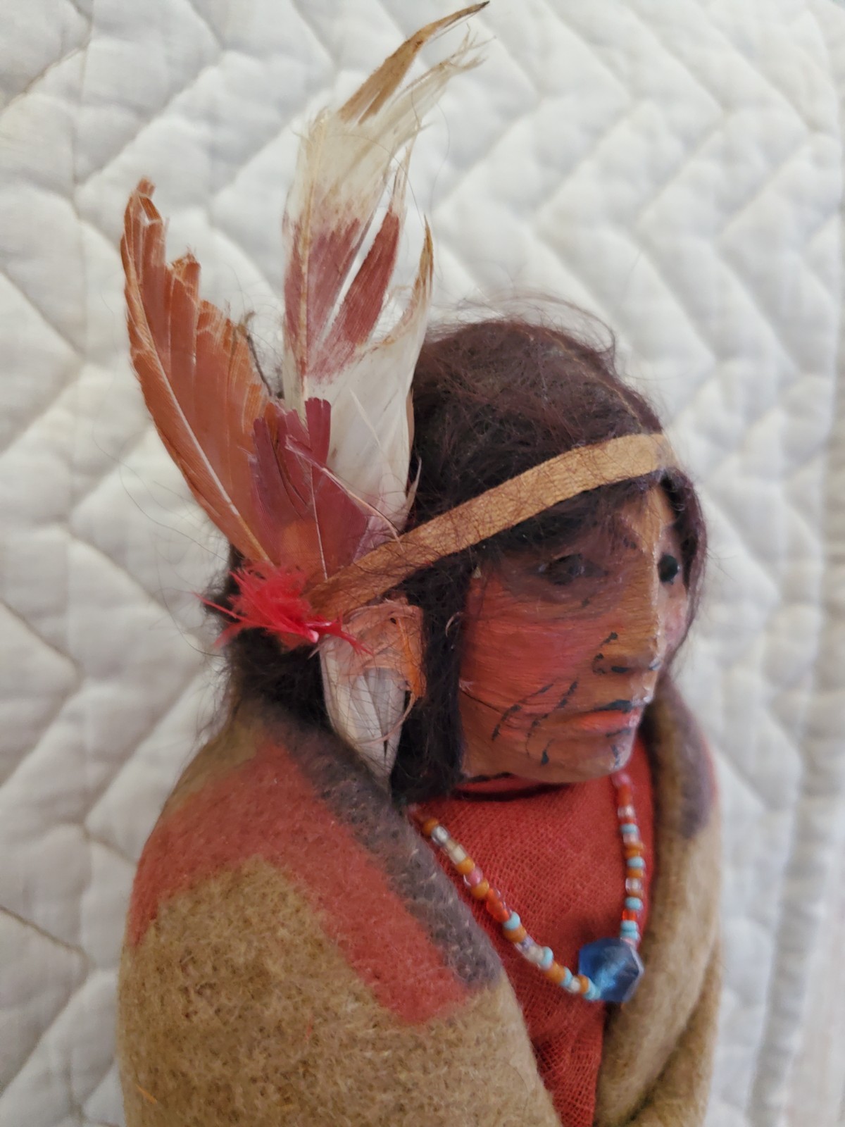 11" Early Mary Frances Woods Native American Indian Skookum Doll 1910-1920s