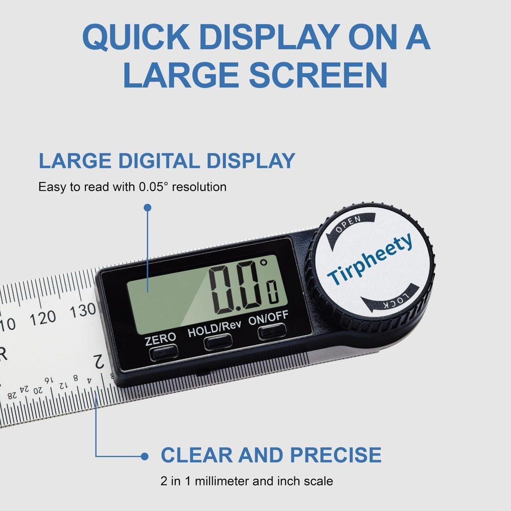 Digital Angle Finder Protractor, 3Rd Generation Quick Display Angle Gauge Ruler,