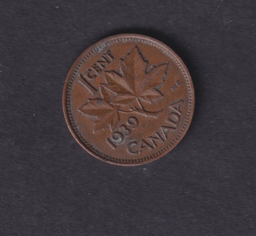 CANADA - 1939 1 Cent Coin (253)