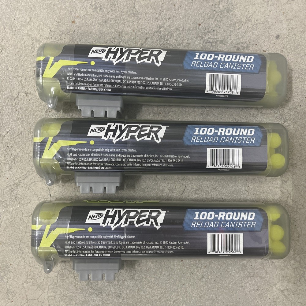 3 Pack Nerf Hyper Blaster 100-Round Refill Canister Easy Reload Canister E8960