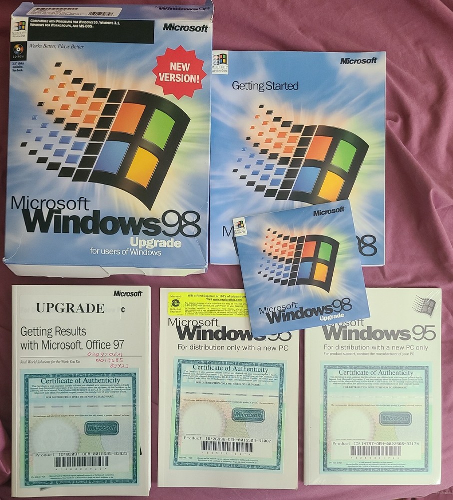 Microsoft Windows 98 Upgrade And Microsoft Windows 95