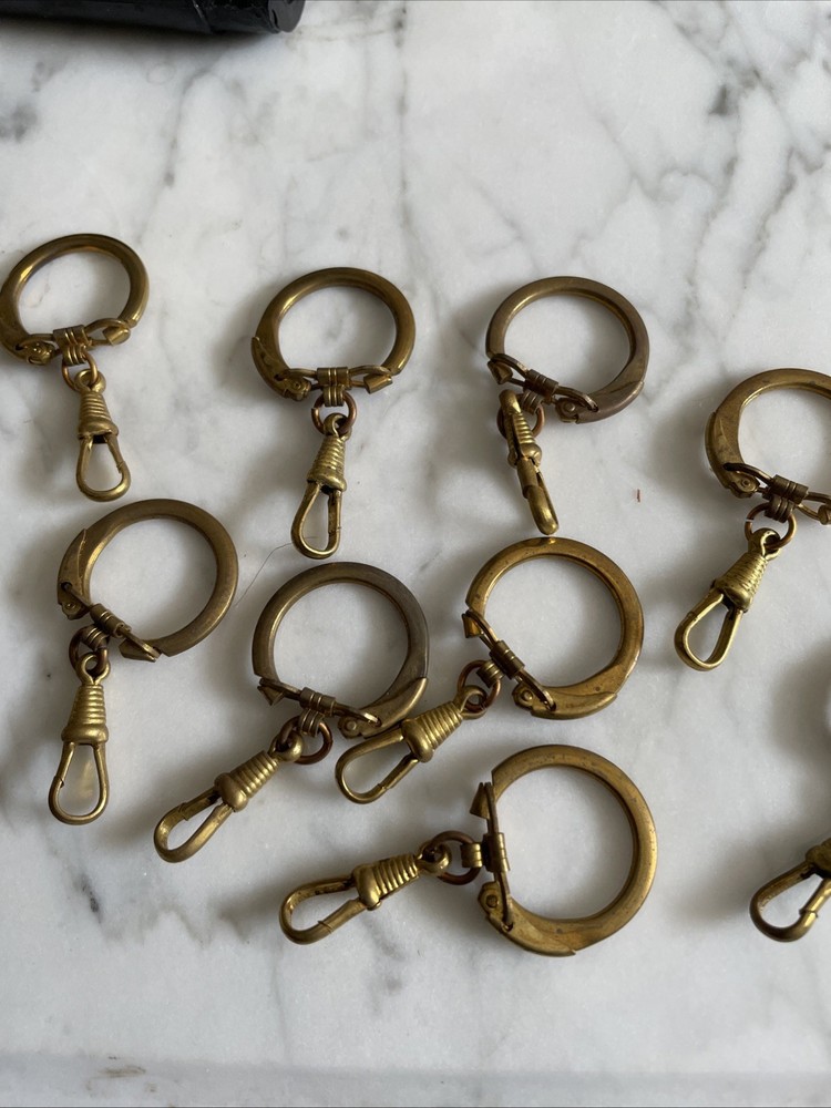 12 VTG Solid Brass Key Rings