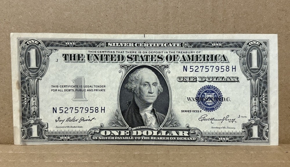 1935E Silver Certificate, Dollar Bill ERROR￼