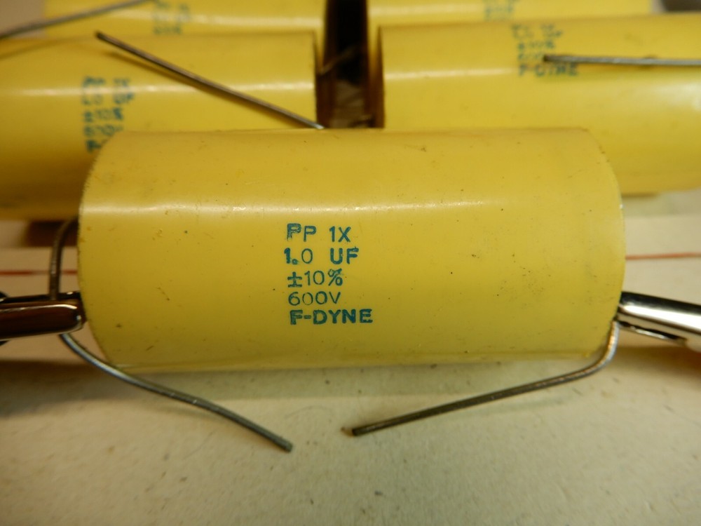 F-Dyne Polypropylene and Tin Foil 1.0 uf 600V Capacitors NOS(5) Audio Cap PP1X