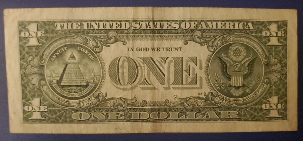 ERROR Misaligned Serial Number $1 Dollar Bill Over Inked Digits Also See Pics !