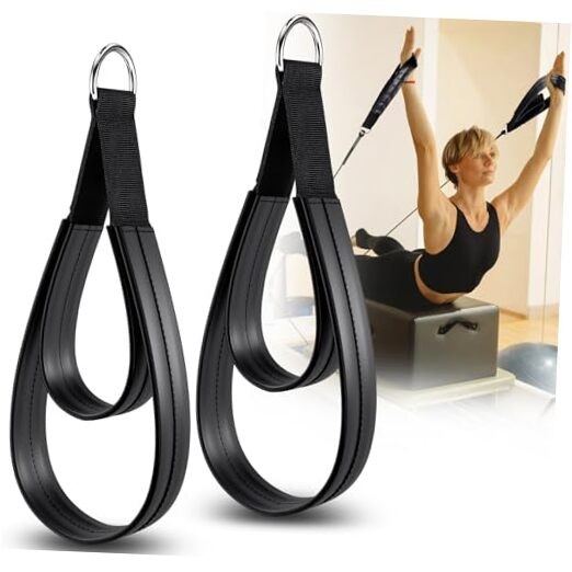 Pilates Straps - Double Loop D-Ring Black (Upgraded Material PU Leather)