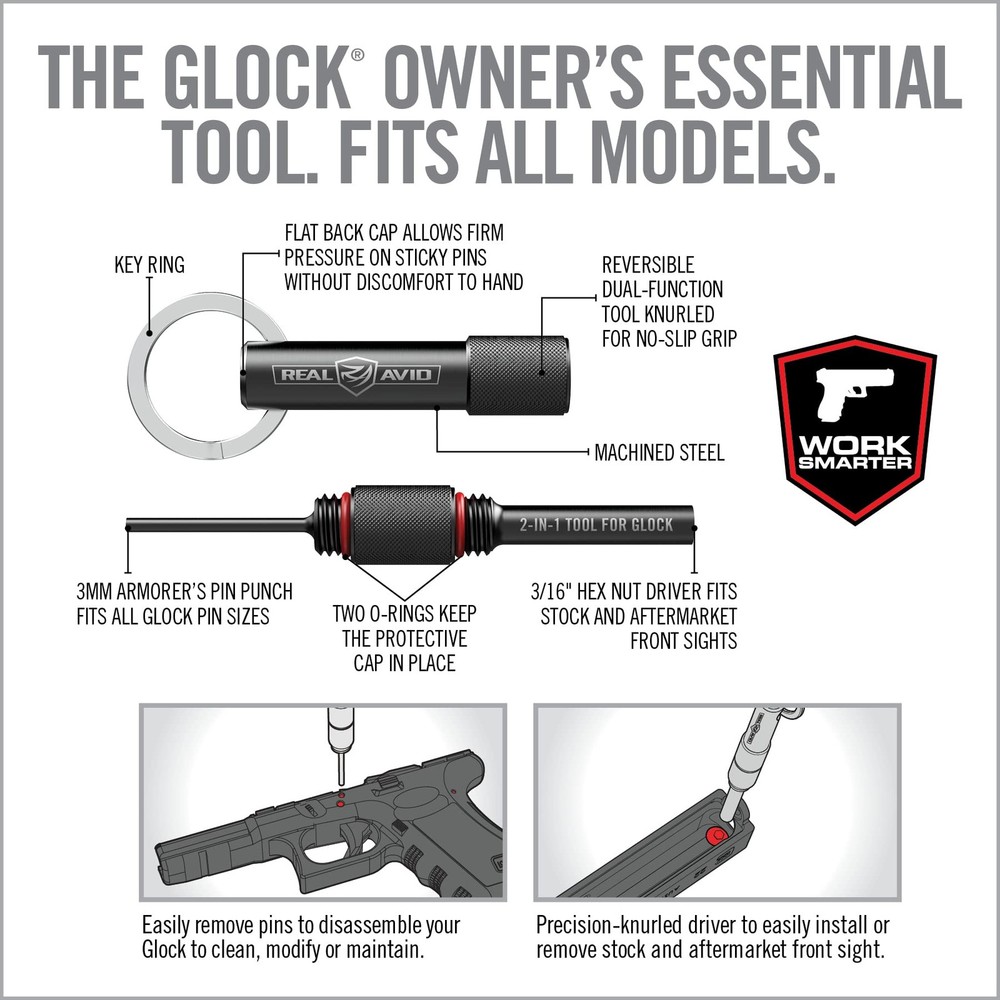 Glock Armorer Tool Kit – 2 in 1 Multitool with Sight Tool Punch Tool and Maga...