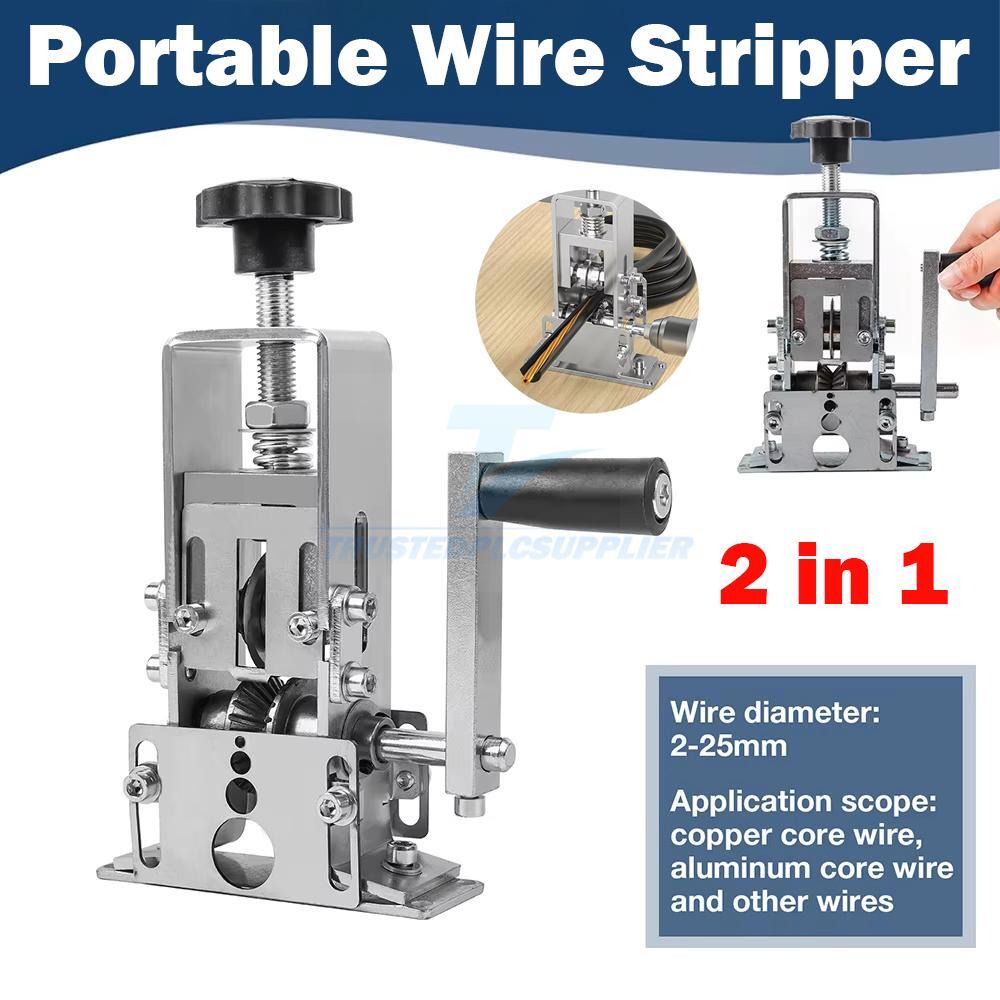 Manual Wire Stripping Machine Portable Cable Stripper 1mm to 25mm US