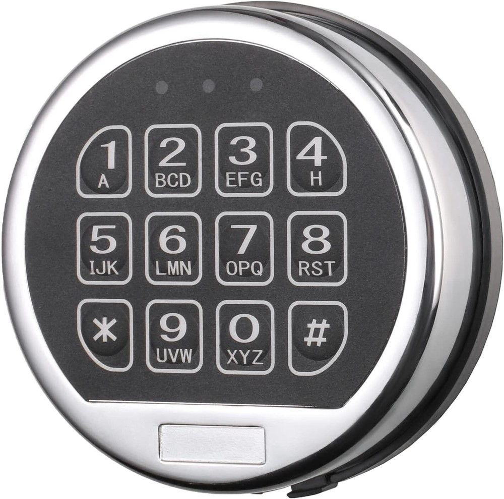 Gun Safe Lock Replacement Chrome Keypad Safe Lock with Solenoid 2 Master Keys